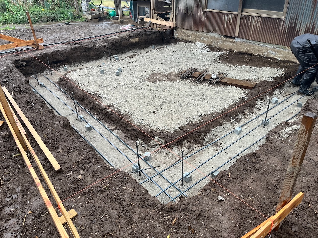基礎工事|鉄筋を組み立てた状態